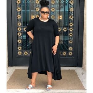 🖤 3/4 Sleeves One-Size Maxi Dress with Pockets!